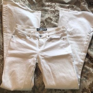 White bell flare jeans